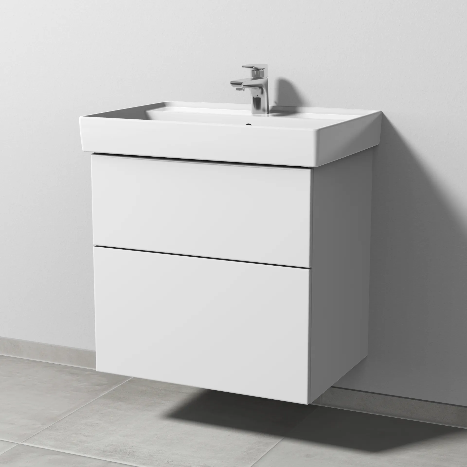 Sanipa Waschtischunterschrank „3way“ 600 × 588 × 447 mm in Weiß-Soft