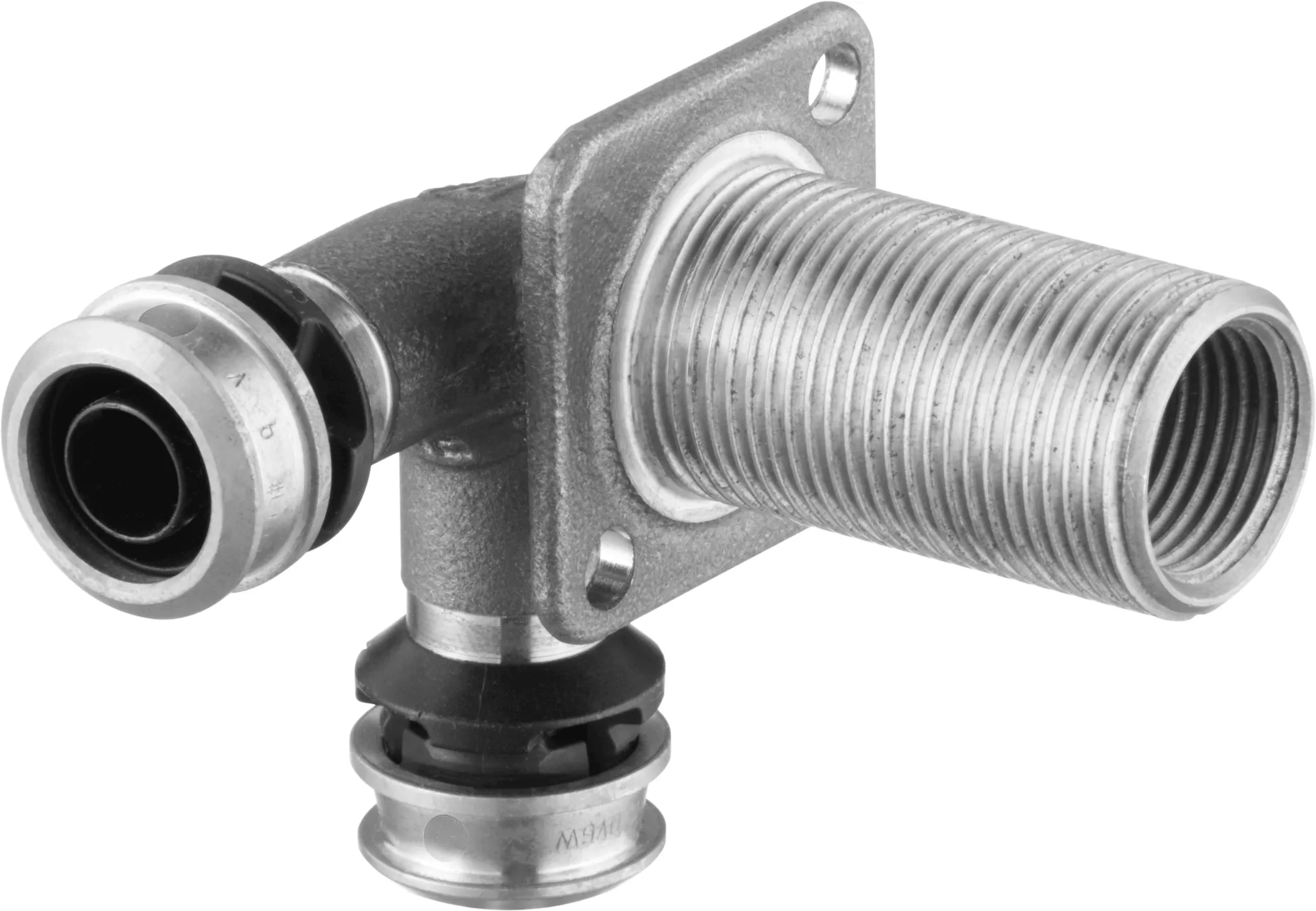 Viega „Raxofix“ Doppelwanddurchführung mit 2 Muffen und Außengewinde 16 mm × 1/2″ / 3/4″ × 47 mm Viega „Raxofix“ Doppelwanddurchführung mit 2 Muffen und Außengewinde 16 mm × 1/2″ / 3/4″ × 47 mm