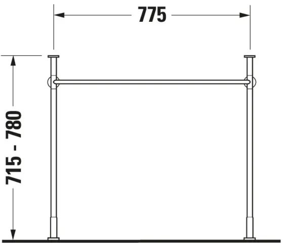 Duravit Vero Metallkonsole Chrom Poliert, höhenverstellbar, 455x808x715-780 mm Duravit Vero Metallkonsole Chrom Poliert, höhenverstellbar, 455x808x715-780 mm