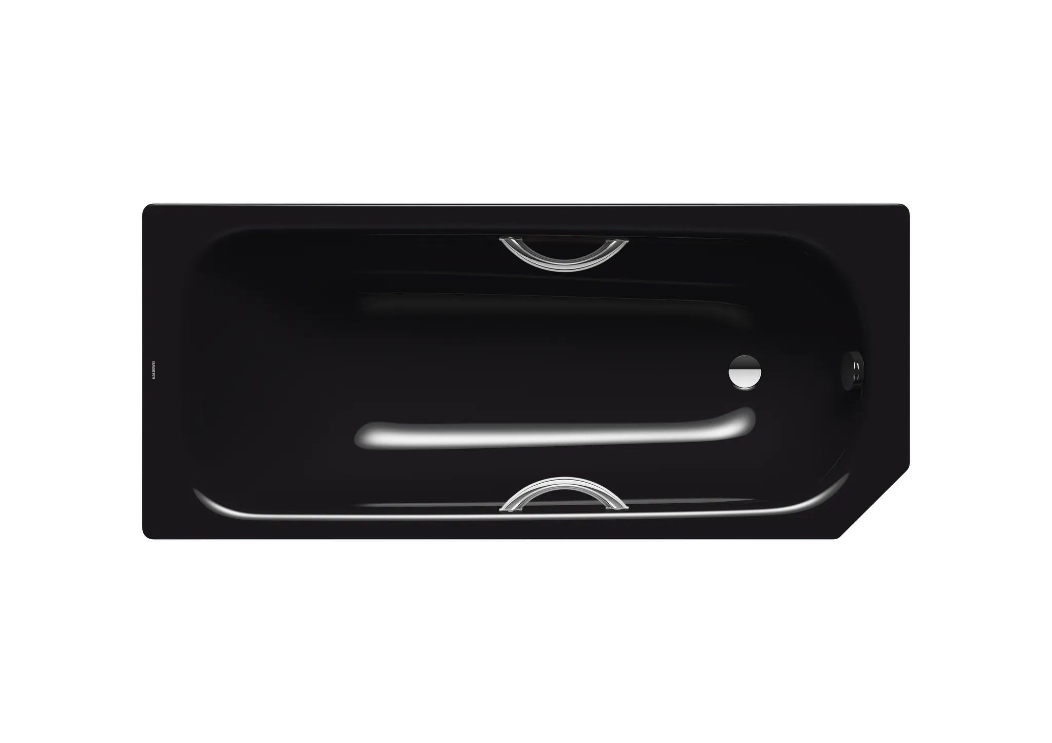 Kaldewei Badewanne „Saniform V4“ Star fünfeck rechteck 160 × 70 cm, mit Grifflochbohrungen in schwarz