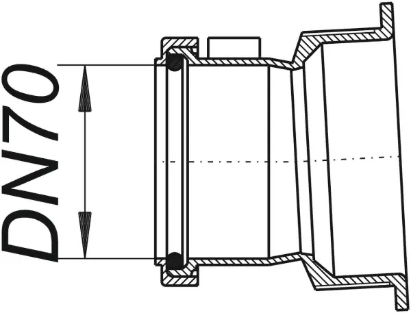 Anschluss-Muffe, DN 70 Anschluss-Muffe, DN 70