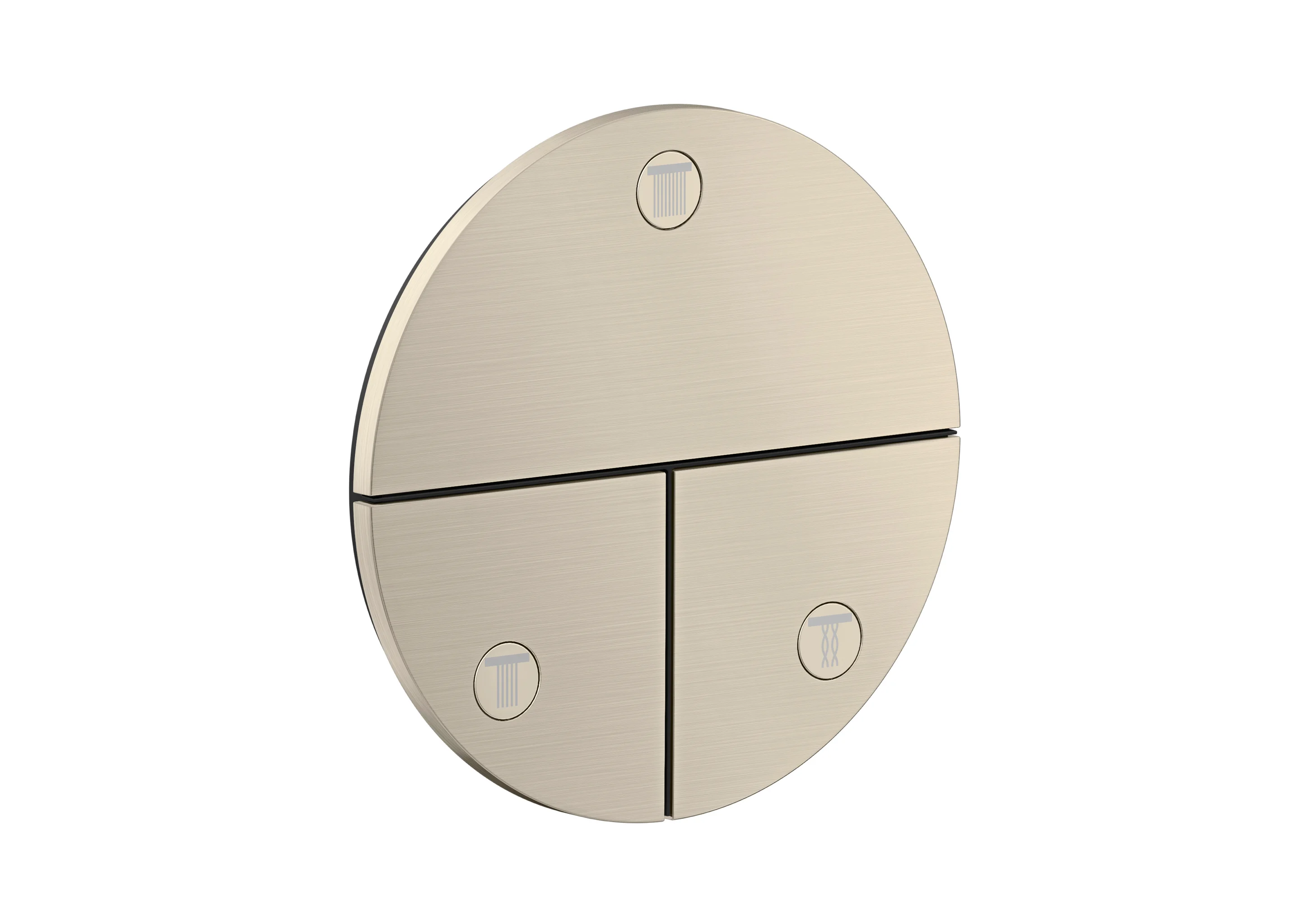 Hansgrohe AXOR ShowerSelect ID Absperrventil Unterputz, Brushed Nickel, 3 Verbraucher, quadratisch, mit Tasten Rain klein, Rain groß, Handbrause, Schwall und MonoRain Hansgrohe AXOR ShowerSelect ID Absperrventil Unterputz, Brushed Nickel, 3 Verbraucher, quadratisch, mit Tasten Rain klein, Rain groß, Handbrause, Schwall und MonoRain