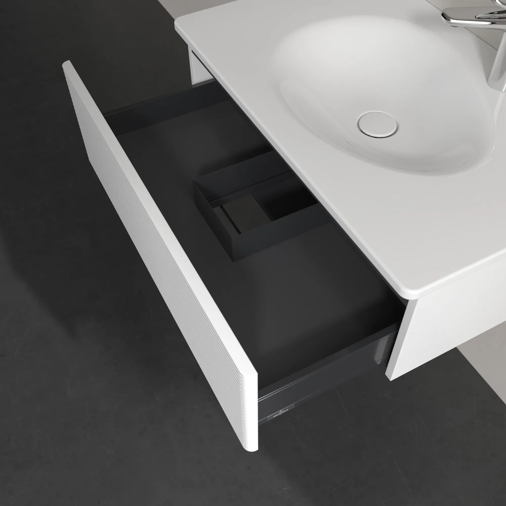 Villeroy & Boch Waschbeckenunterschrank Antao K01, 788x256x496mm, White Matt Lacquer, mit SoftClosing und Push-to-open Funktion