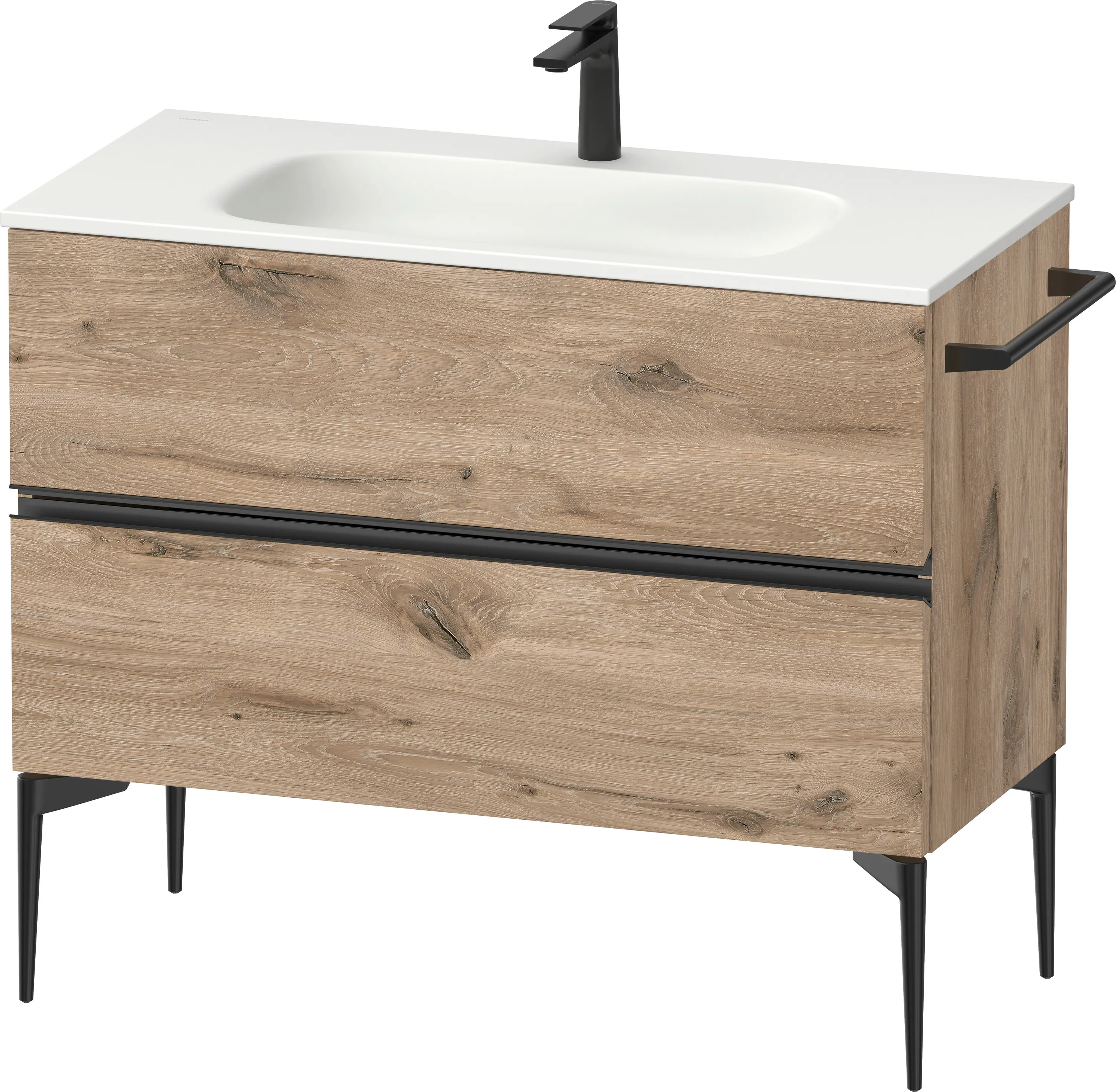 Duravit Waschtischunterschrank „Sivida“ 101 × 59,2 × 47,7 cm Eiche Marmoriert