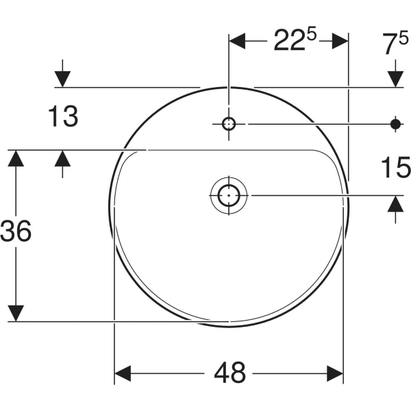 Waschbecken „VariForm“, Hahnlochposition mittig Waschbecken „VariForm“, Hahnlochposition mittig
