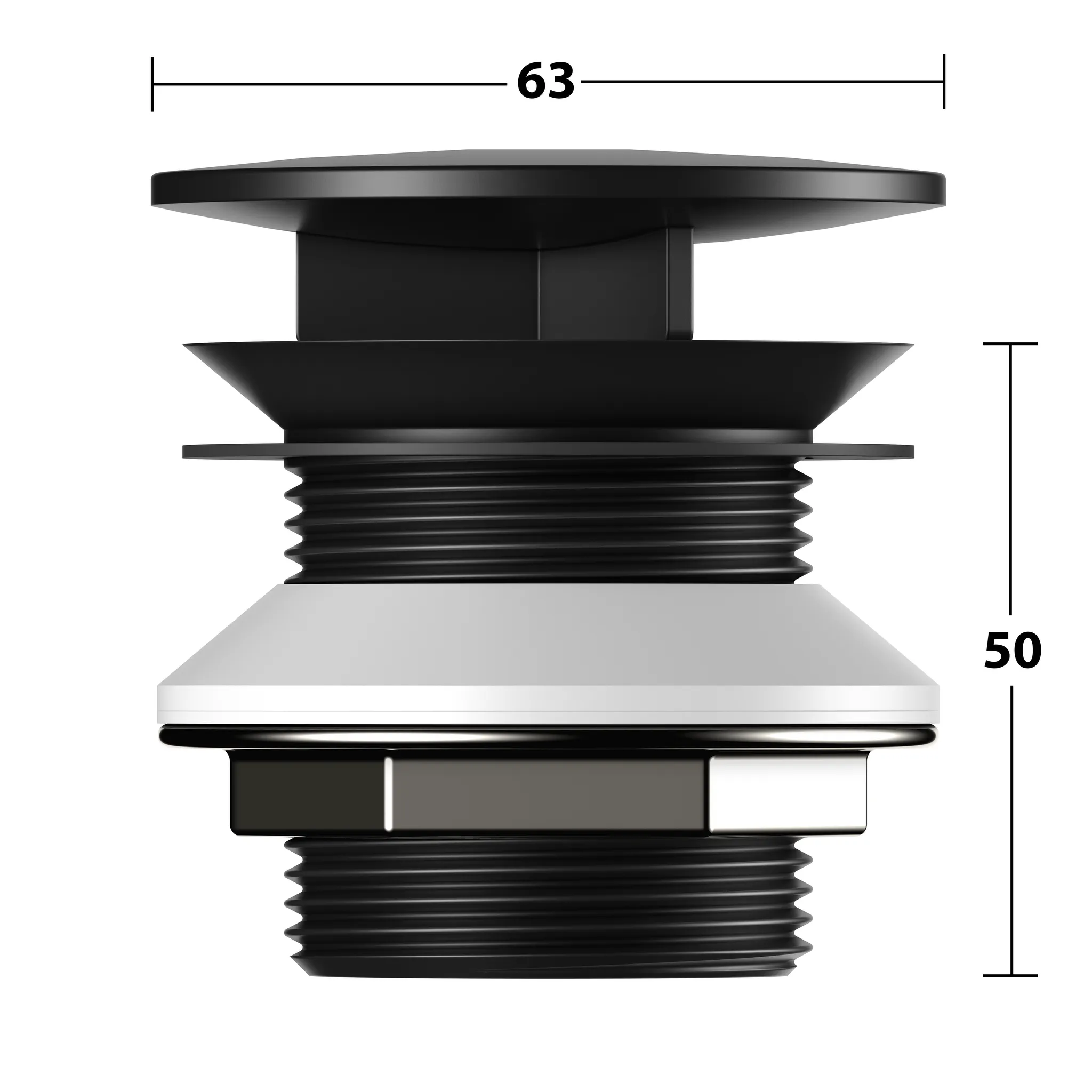 KEUCO Armaturenzubehör Schaftventil mit Haube schwarz matt, G 1 ¼