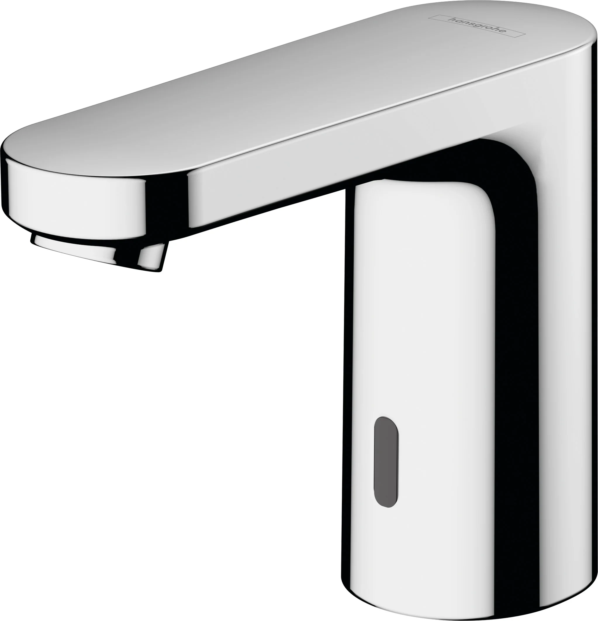 Hansgrohe Vernis Blend Elektronik-Waschtischmischer Kaltwasser Batteriebetrieb Chrom Ausladung 112 mm Normalstrahl schwenkbarer Strahlformer max. Durchfluss 5 l/min Infrarot-Näherungselektronik Hygienespülung einstellbar