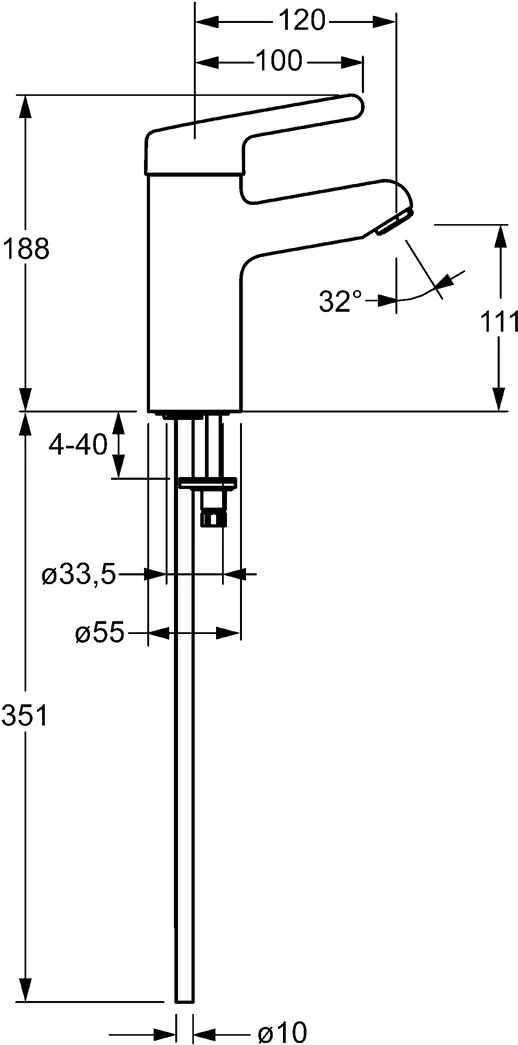 HansaMEDIPRO Einhebelmischer Waschtischbatterie 0162 Kupferrohr Ausladung 120 mm DN15 Chrom HansaMEDIPRO Einhebelmischer Waschtischbatterie 0162 Kupferrohr Ausladung 120 mm DN15 Chrom