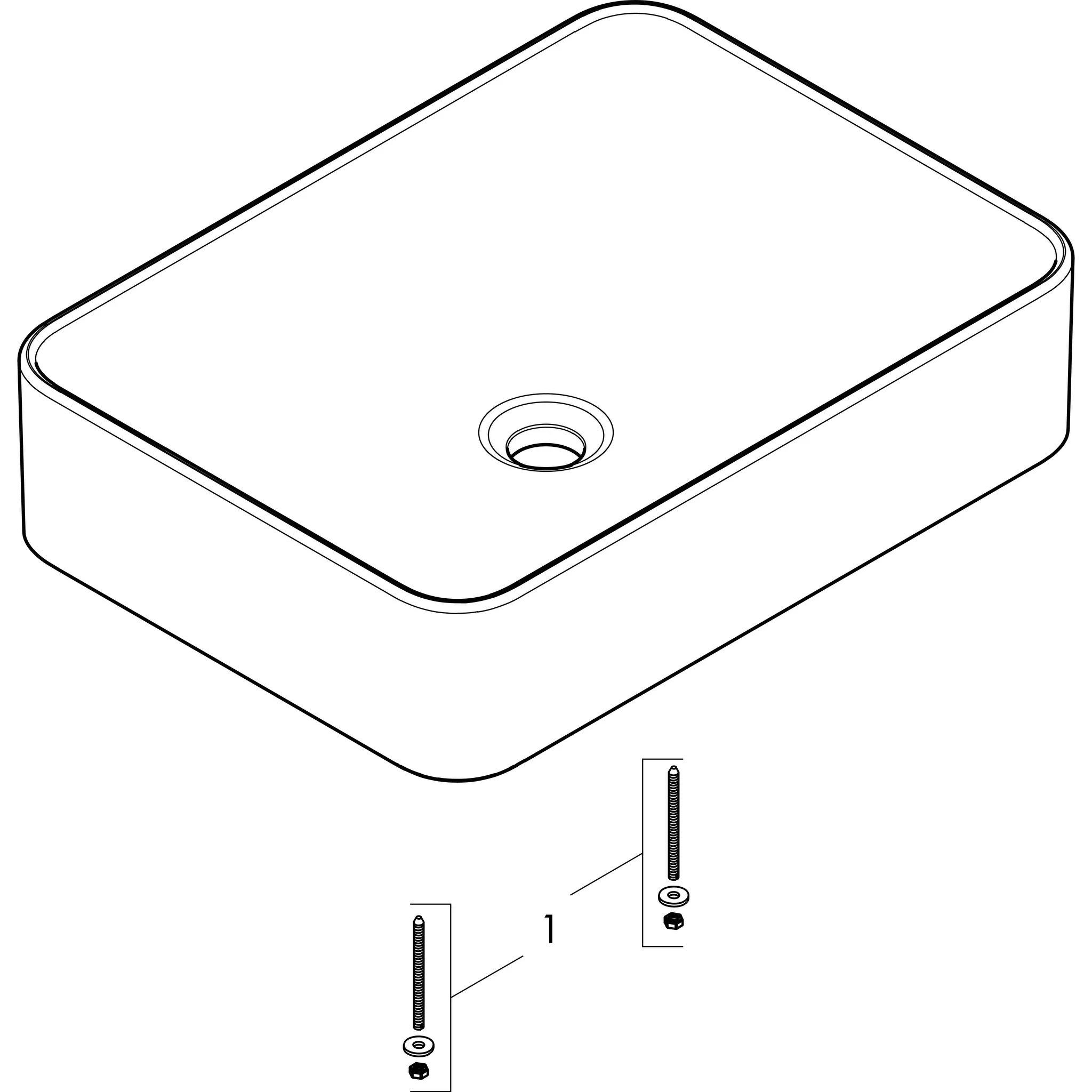 Xuniva Q Aufsatzwaschtisch 550/400 ohne Hahnloch und Überlauf, SmartClean Weiß