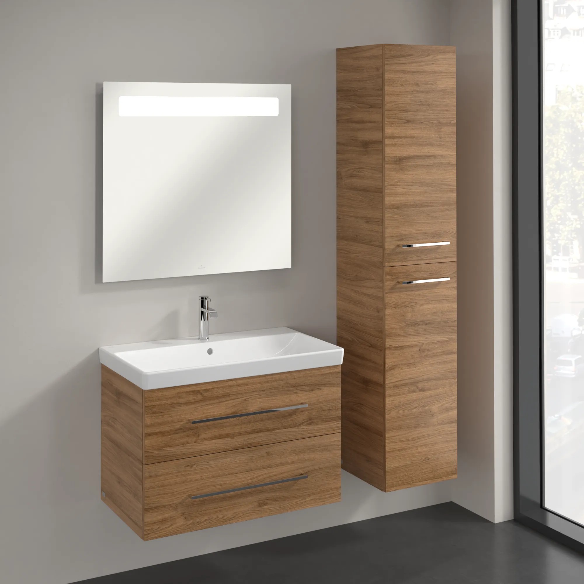 Villeroy & Boch Hochschrank „Avento“ 35 × 176 × 37,2 × 37,2 cm Kansas Oak, Anschlag rechts, Soft Closing, 2 Türen Villeroy & Boch Hochschrank „Avento“ 35 × 176 × 37,2 × 37,2 cm Kansas Oak, Anschlag rechts, Soft Closing, 2 Türen
