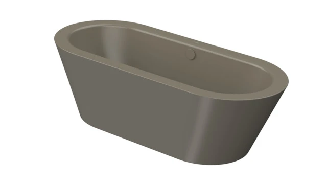 Bette BetteSilhouette Badewanne Oval Starlet Graphite 1850x850x420 mm Freistehend 2-Sitzer Schürzen-Badewanne glasierter Titan-Stahl