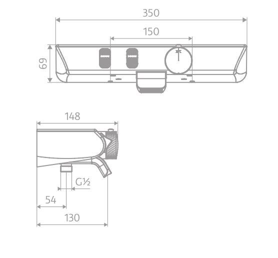 HSK Komplett-Set Badewannenthermostat „AquaXPro“ in chrom HSK Komplett-Set Badewannenthermostat „AquaXPro“ in chrom