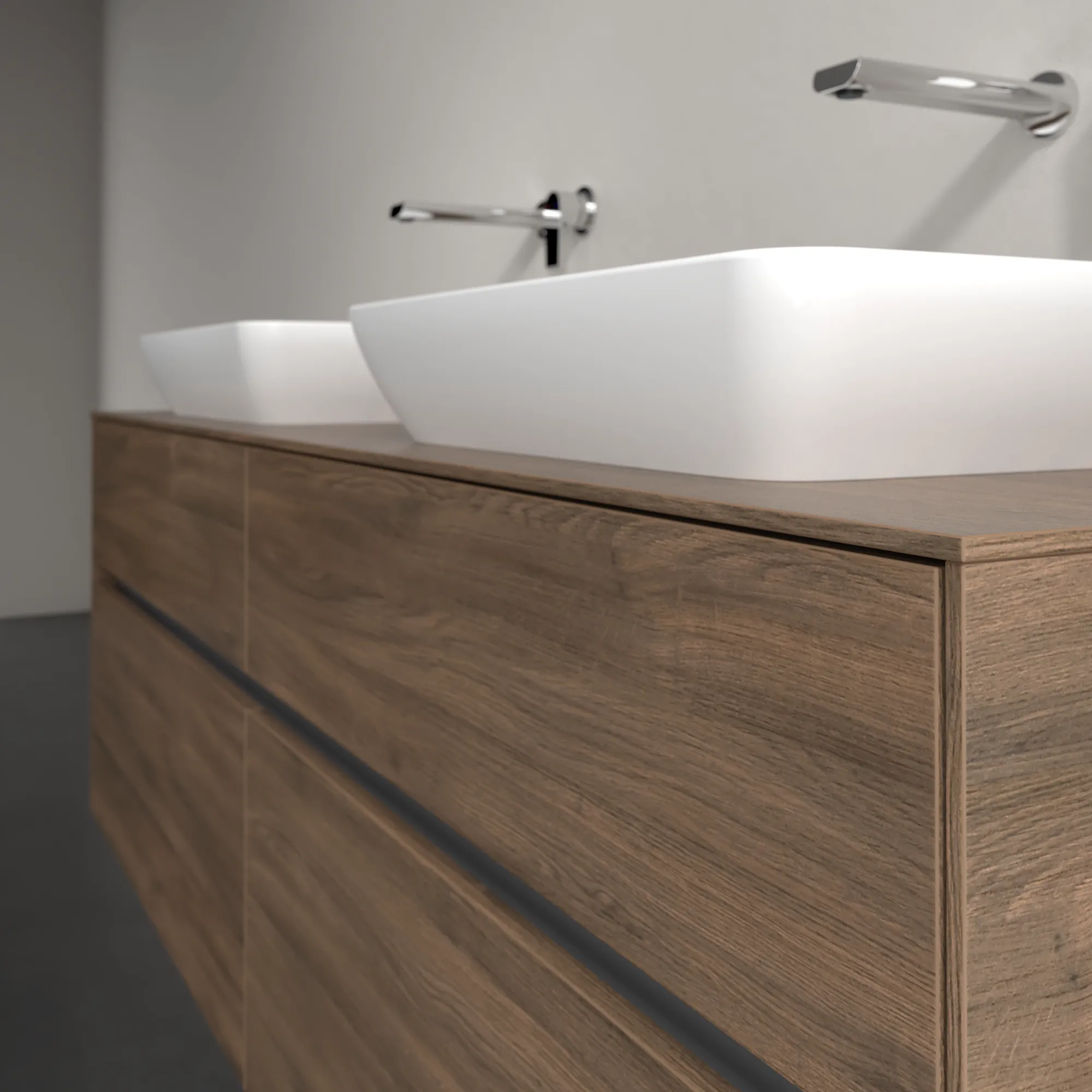 Villeroy & Boch Waschbeckenunterschrank Collaro Arizona Oak, 1600x548x500 mm, 2 Waschbecken, SoftClosing, 4 Auszüge Villeroy & Boch Waschbeckenunterschrank Collaro Arizona Oak, 1600x548x500 mm, 2 Waschbecken, SoftClosing, 4 Auszüge