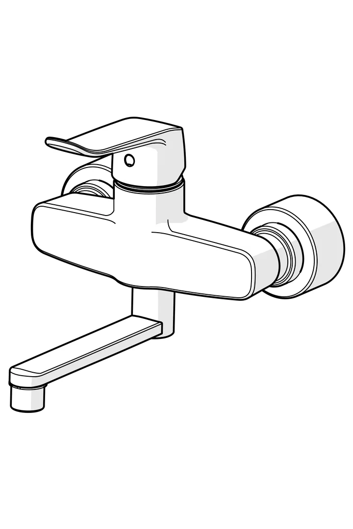HansaCLINICA EHM WT-Batt. HansaCLINICA 0151 Bed.he. lang Ausld. 227 mm DN15 chr HansaCLINICA EHM WT-Batt. HansaCLINICA 0151 Bed.he. lang Ausld. 227 mm DN15 chr