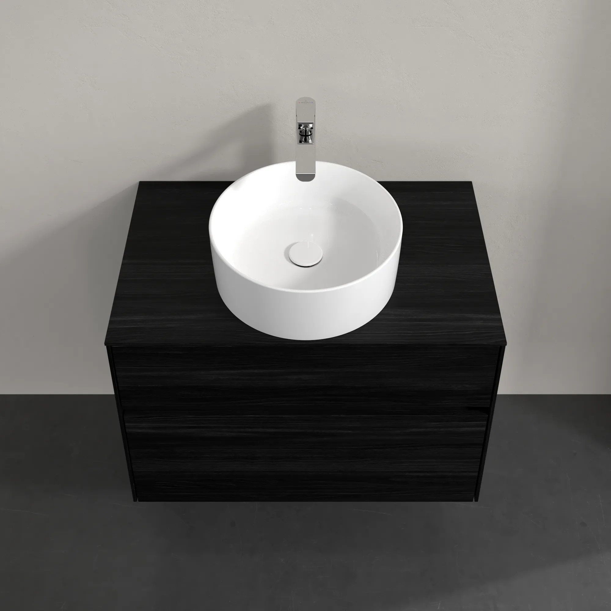 Villeroy & Boch Waschbeckenunterschrank Collaro C037B0, eckig, Black Oak, 800x548x500 mm, mit Beleuchtung und SoftClosing