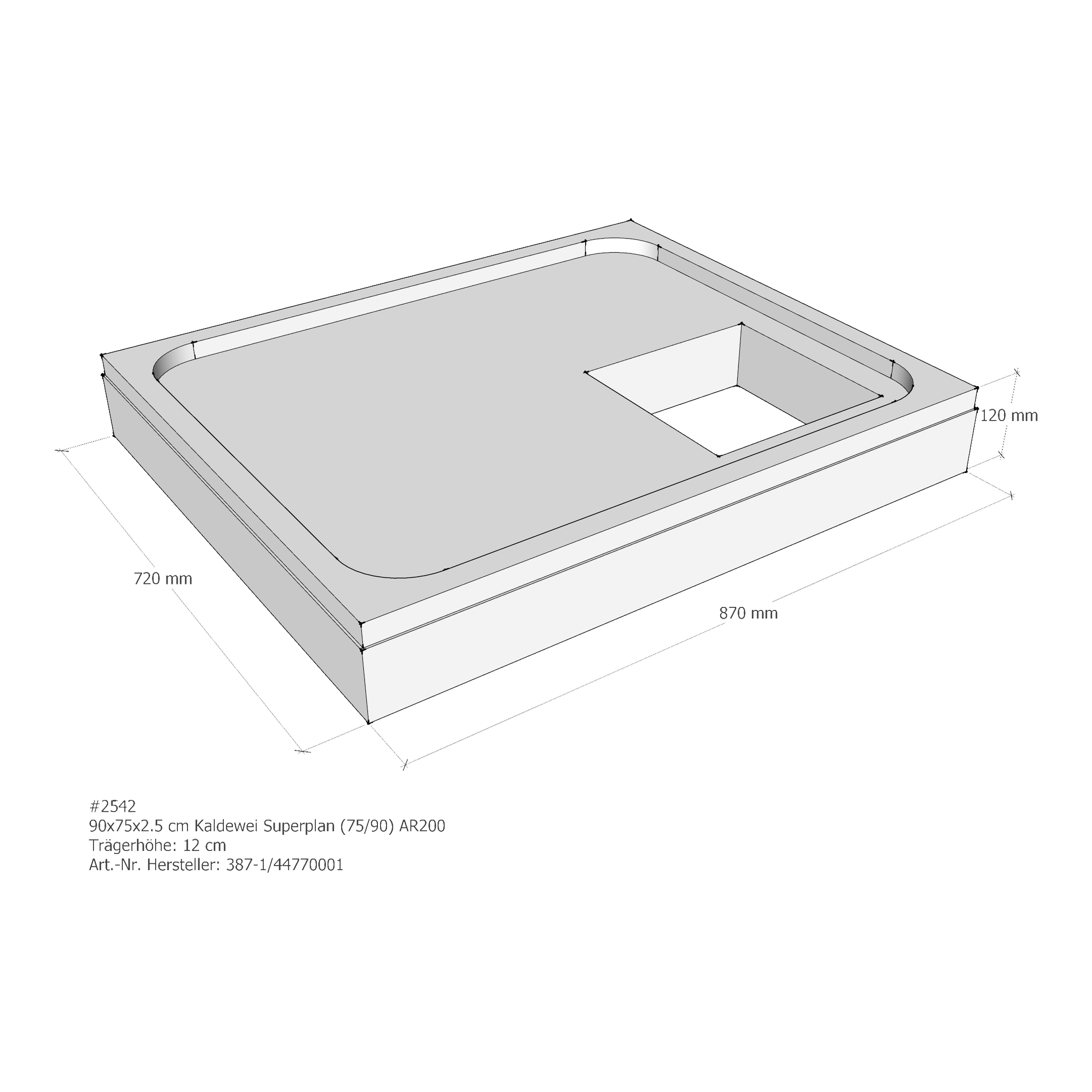 Duschwannenträger für Kaldewei Superplan 75 × 90 × 2,5 cm Duschwannenträger für Kaldewei Superplan 75 × 90 × 2,5 cm