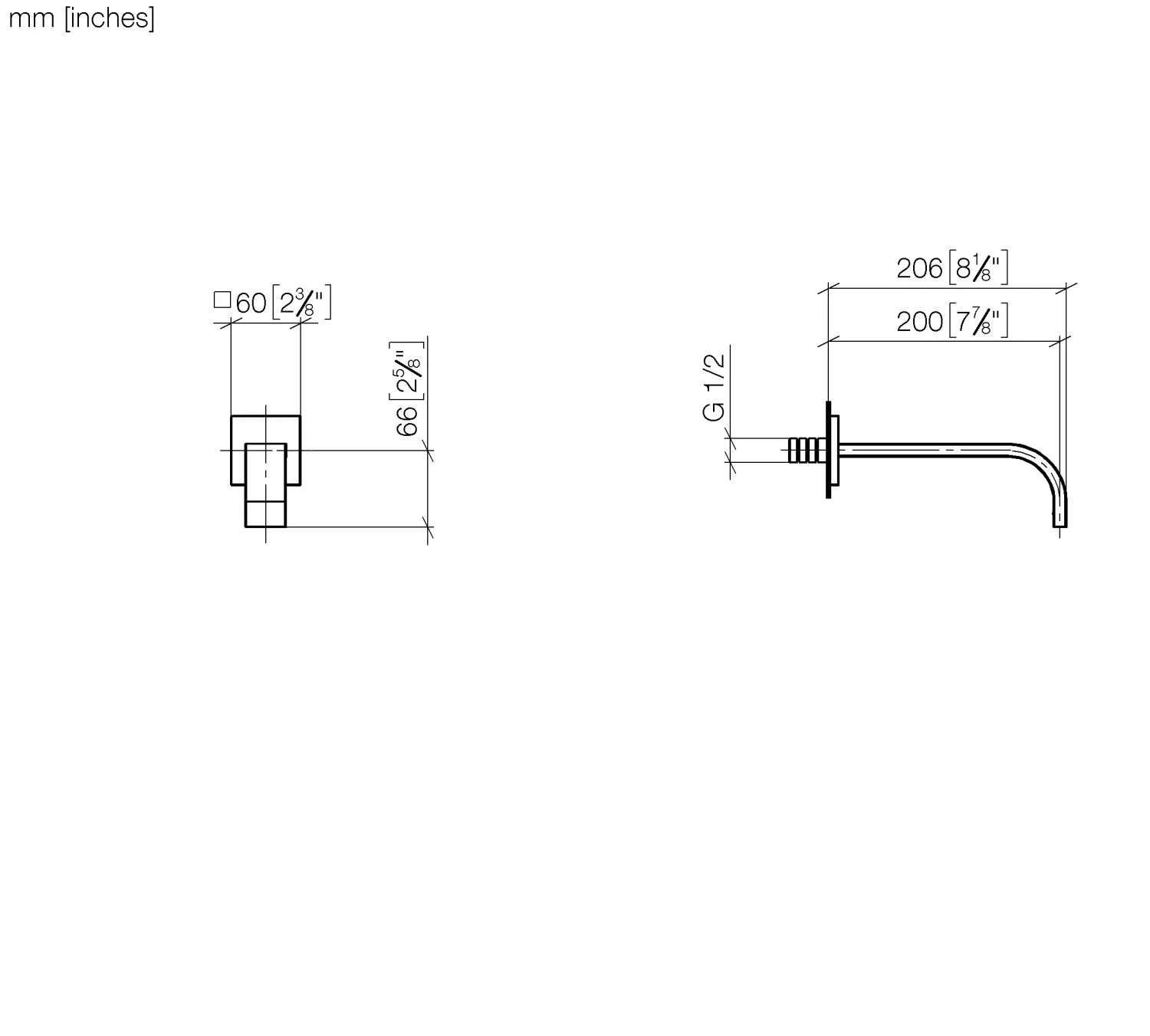 DO Waschtisch-Wand-Auslauf ohne Ablaufgarnitur MEM 13800782 chrom