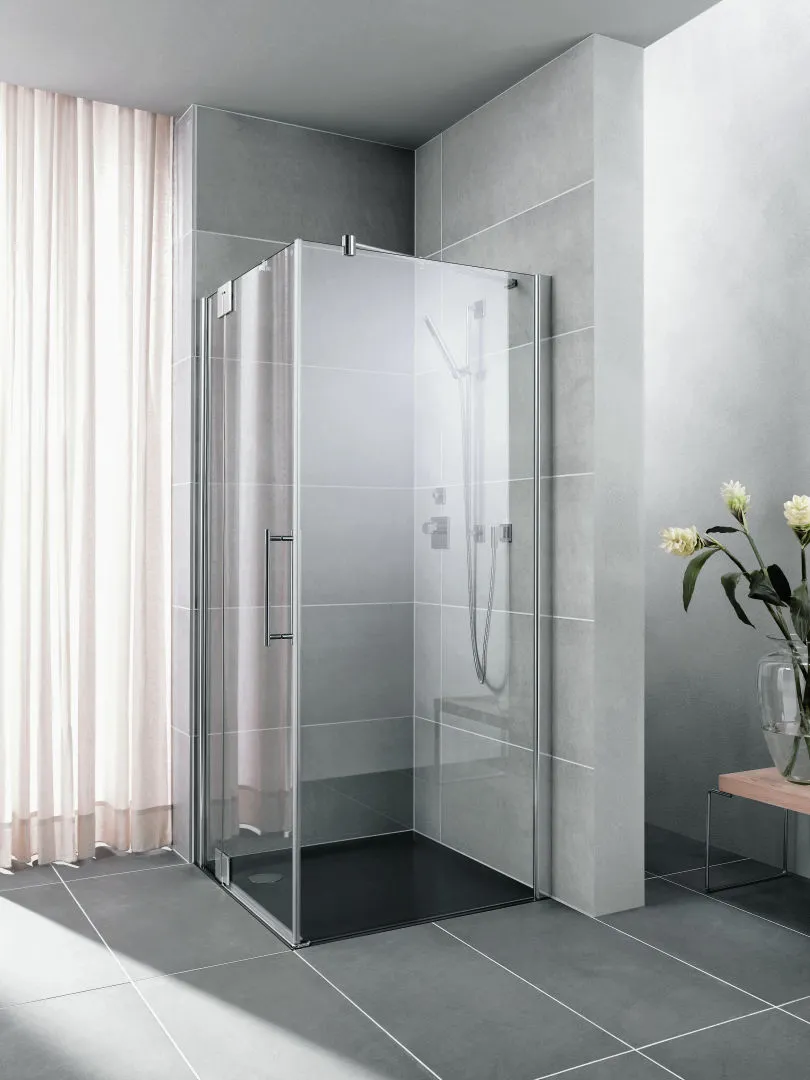 Kermi Seitenwand für Ecke „PASA XP“ Glas Klar, Profile Silber Mattglanz, BV: 720 - 750 mm GAK: 705 - 735 mm WE: 730 - 760 mm H: 1850 mm