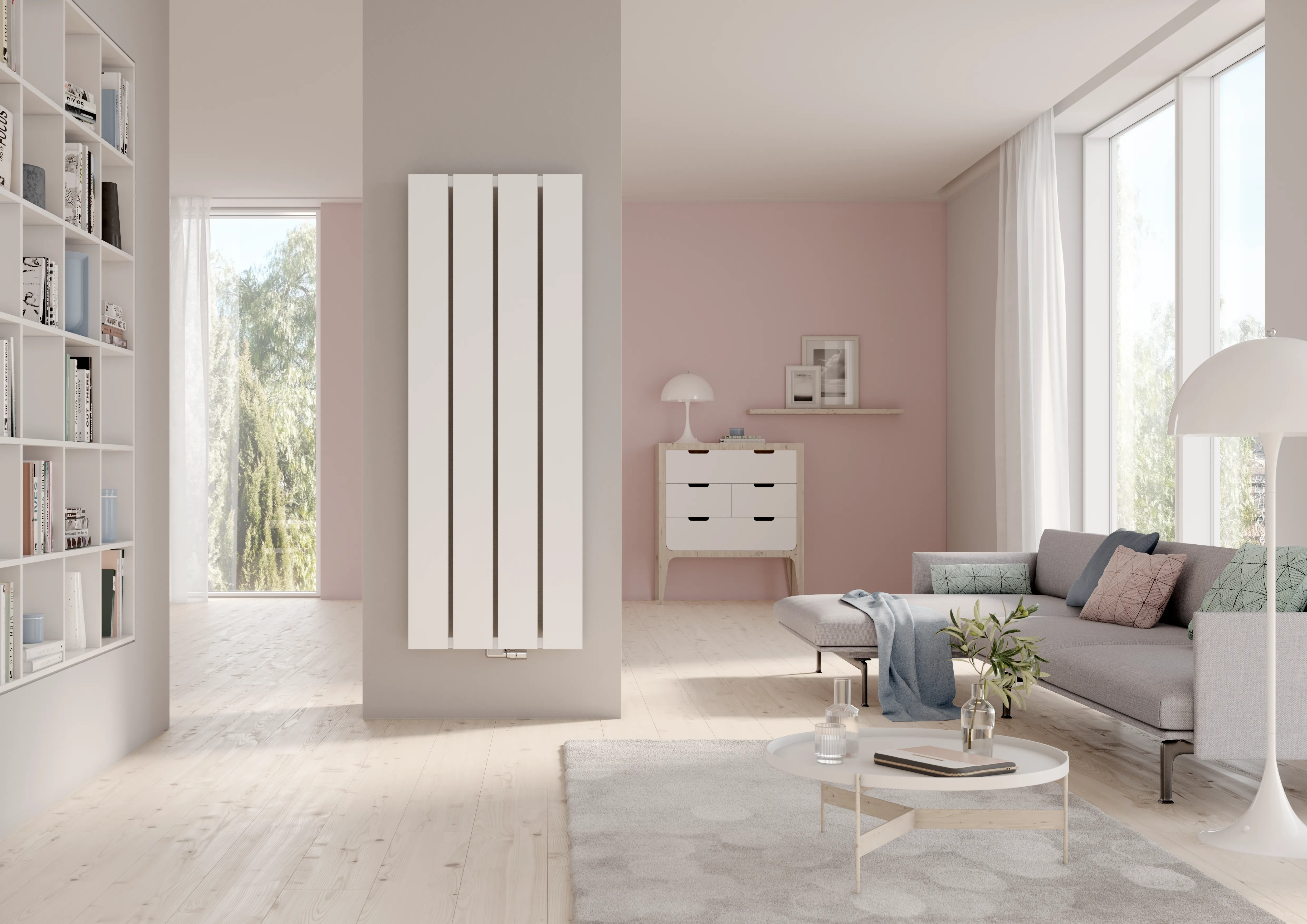 Kermi Design-Heizkörper „Beams®“ 66 × 160 cm in Graphit Metallic