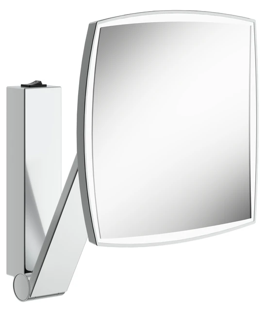 Kosmetikspiegel 17613059004 Kosmetikspiegel iLook_move Wandmodell, eckig/beleuchtet mit Wippschalter Nickel gebürstet