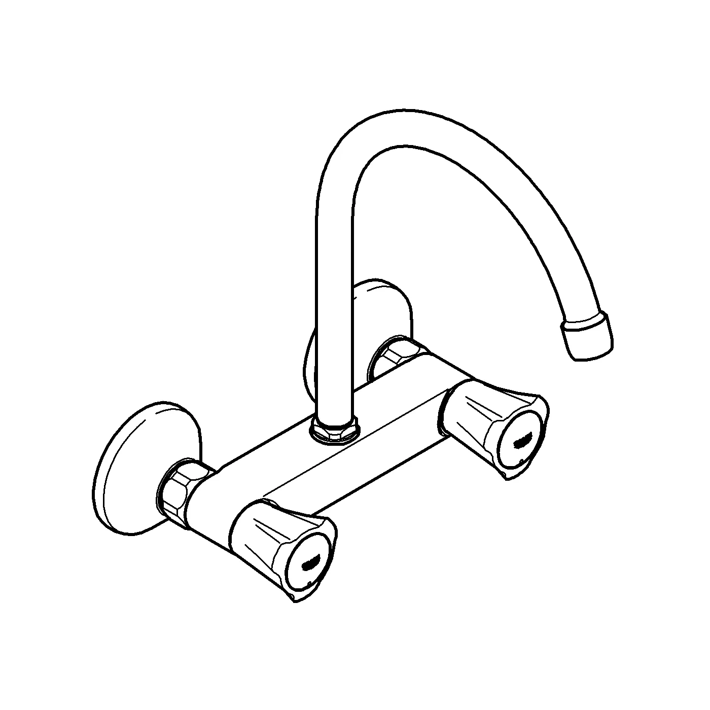 Grohe Costa Spültisch-Wandbatterie, ½ Wandmontage, chrom Grohe Costa Spültisch-Wandbatterie, ½ Wandmontage, chrom
