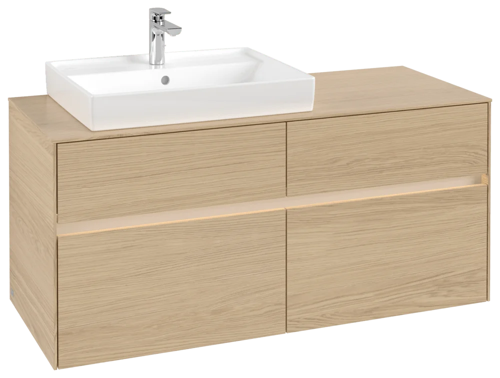 Villeroy & Boch Collaro Waschbeckenunterschrank C082B0, 1200 x 548 x 500 mm, links, mit LED-Beleuchtung