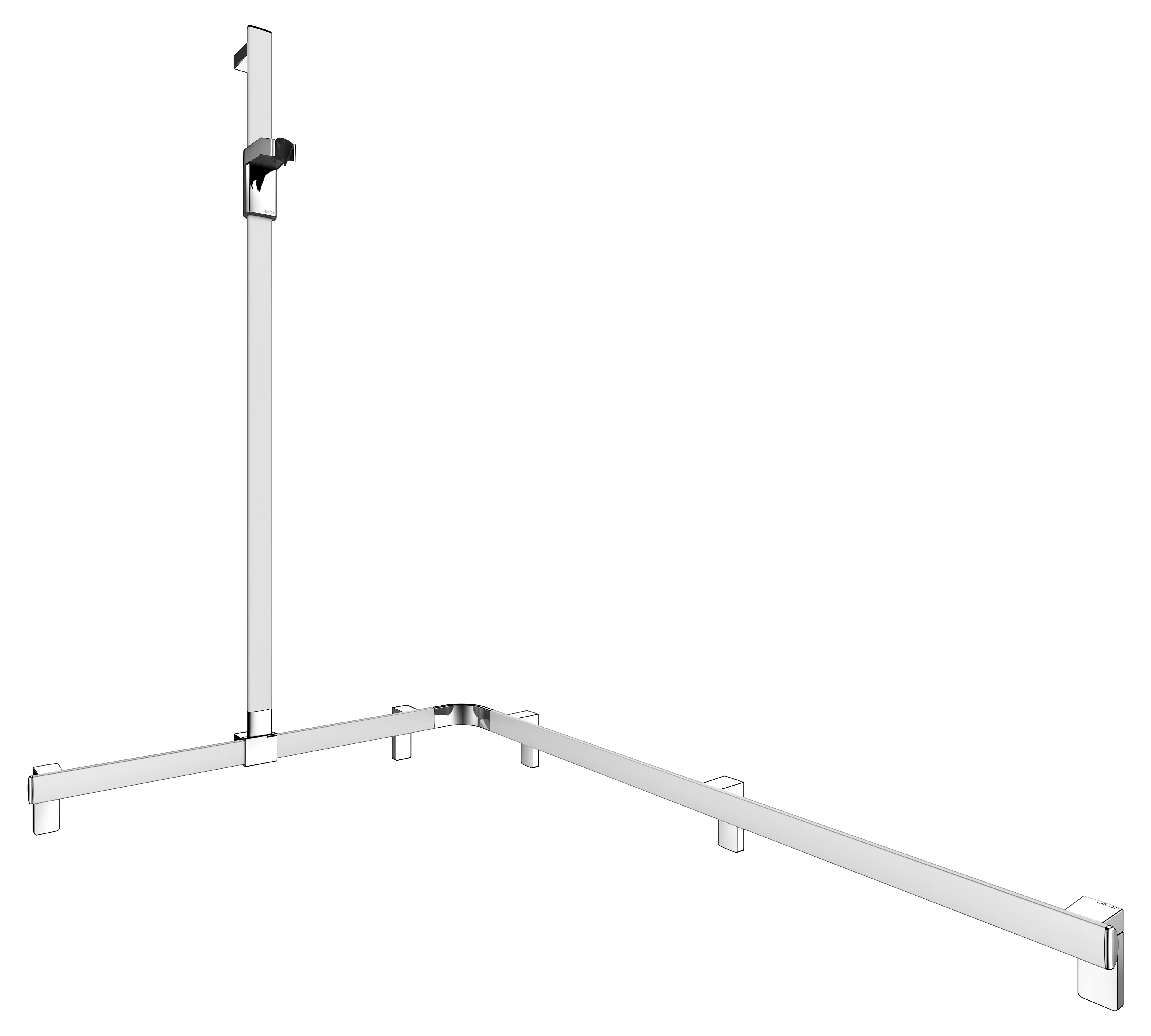 KEUCO AXESS Duschhandlauf mit Brausestange links 840/1140/1300 mm silber-eloxiert