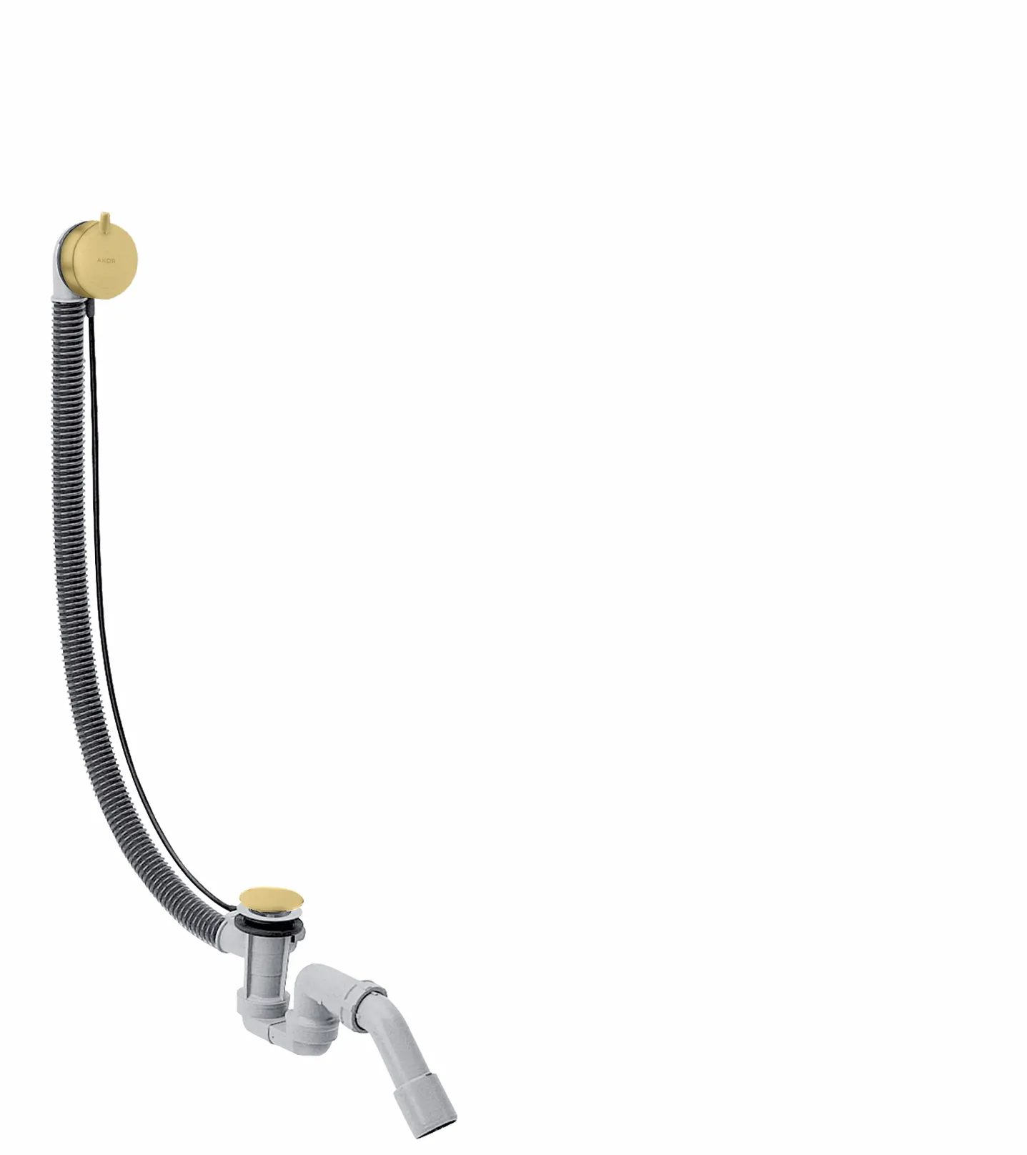 Hansgrohe AXOR Ablauf- und Überlaufgarnitur Flexaplus Komplettset Brushed Brass für Sonderwannen mit flexiblen Überlaufschlauch Hansgrohe AXOR Ablauf- und Überlaufgarnitur Flexaplus Komplettset Brushed Brass für Sonderwannen mit flexiblen Überlaufschlauch