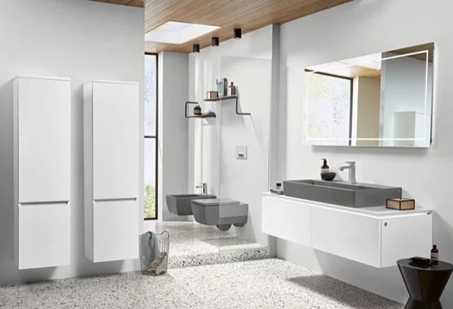 Villeroy & Boch Memento 2.0 Tiefspül-WC wandhängend, spülrandlos, DirectFlush, Graphite CeramicPlus