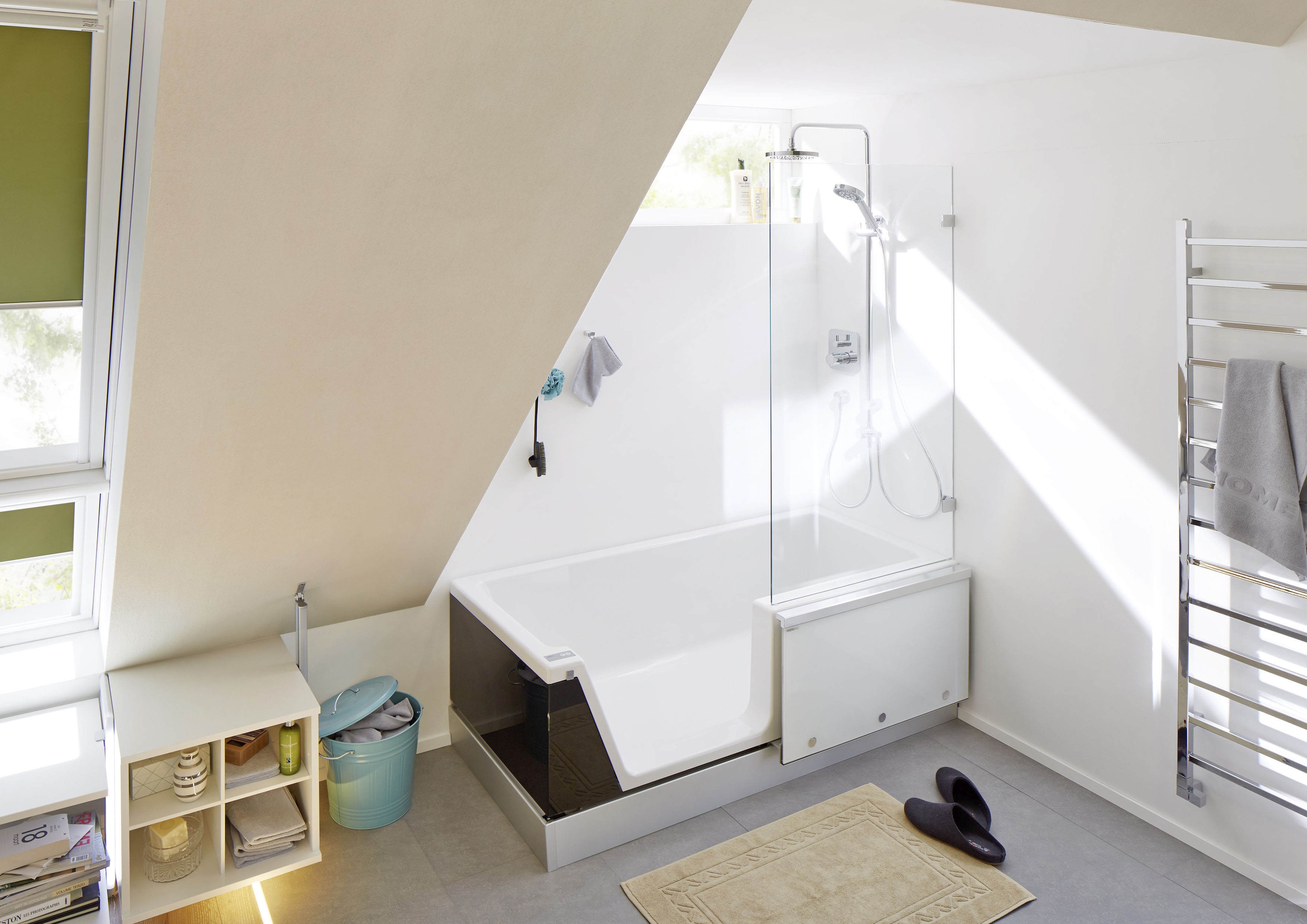 repaBAD Duschbadewanne links, Ecke „Easy-In“ 170 × 75 cm