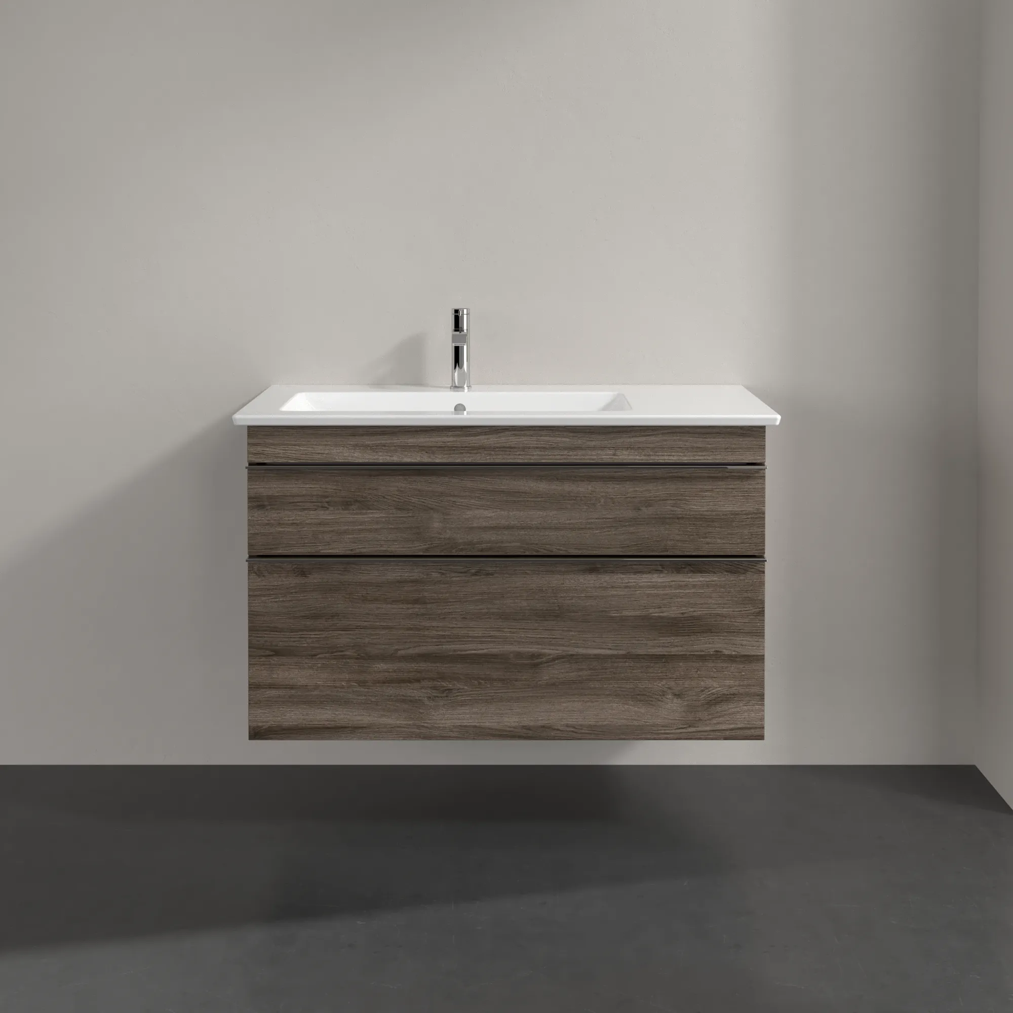 Villeroy & Boch Waschtischunterschrank „Venticello“ für Schrankwaschtisch 953 × 590 × 502 mm Stone Oak, für Becken links