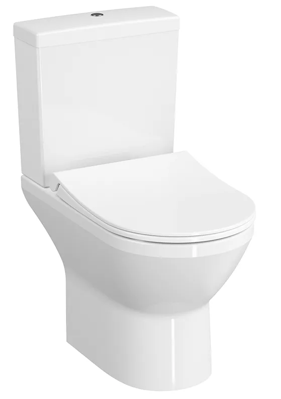 VitrA Integra Tiefspül-Stand-WC-Kombination VitrA Flush 2.0 Open back Vario-Abgang Weiß Hochglanz VitrA Integra Tiefspül-Stand-WC-Kombination VitrA Flush 2.0 Open back Vario-Abgang Weiß Hochglanz