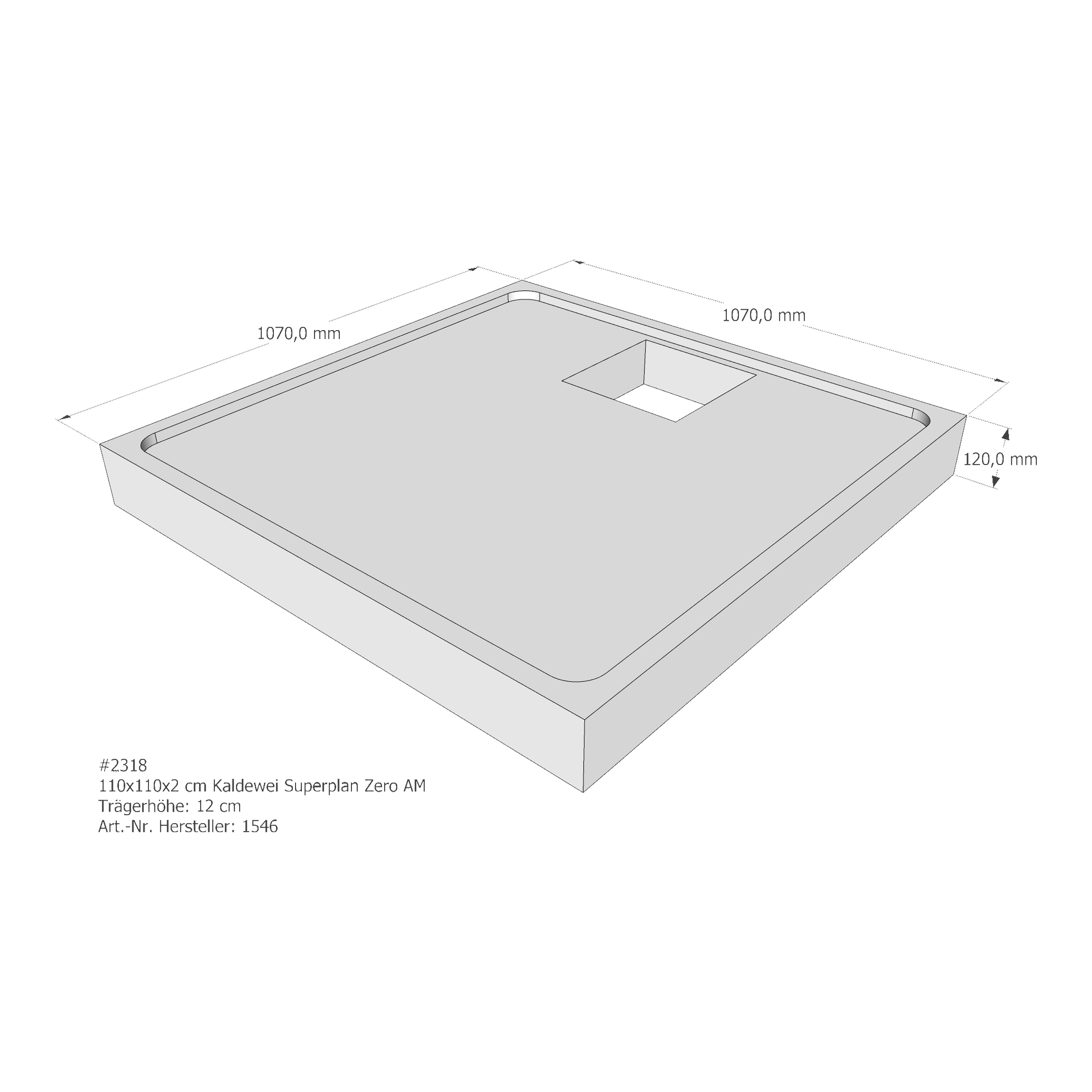 Duschwannenträger für Kaldewei Superplan Zero 110 × 110 × 2 cm Breite: 110 cm / Länge: 110 cm Duschwannenträger für Kaldewei Superplan Zero 110 × 110 × 2 cm Breite: 110 cm / Länge: 110 cm