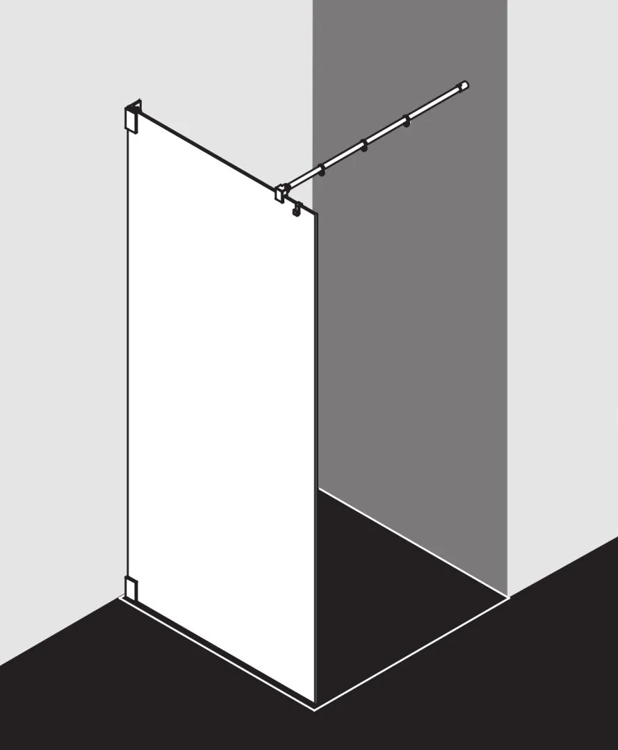Kermi Duschdesign Walk-In-Duschkabine WALK-IN Wall „FILIA“ Glas Klar, Profile Silber Hochglanz, BV: 800 - 800 mm H: 2000 mm