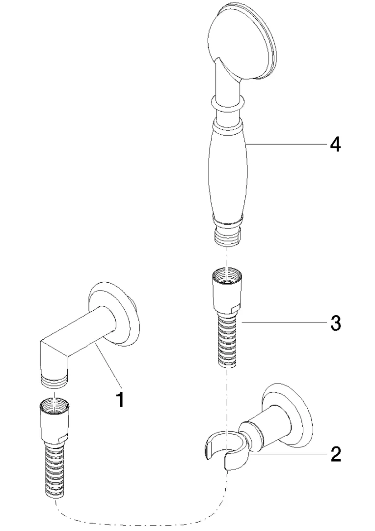 Schlauchbrausegarnitur mit Einzelrosetten MADISON Chrom 27803361