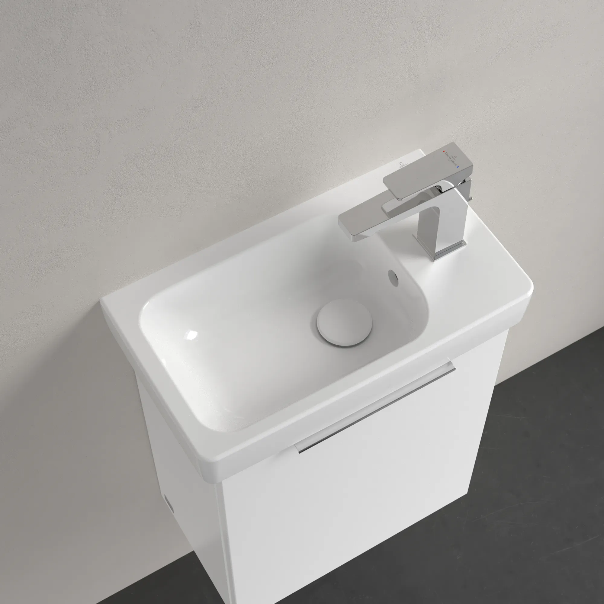 Villeroy & Boch Handwaschbecken Architectura, 480x275x135mm, weiß Alpin, glänzend, mit Überlauf, für 1-Loch-Armatur