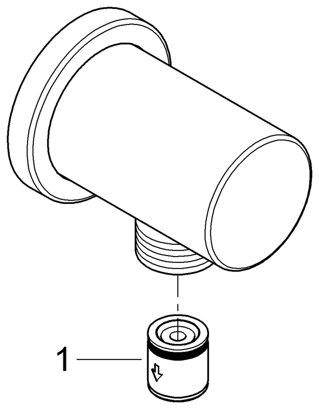 Wandanschlussbogen Rainshower 27057, Außengewinde, eigensicher, mit runder Rosette, chrom