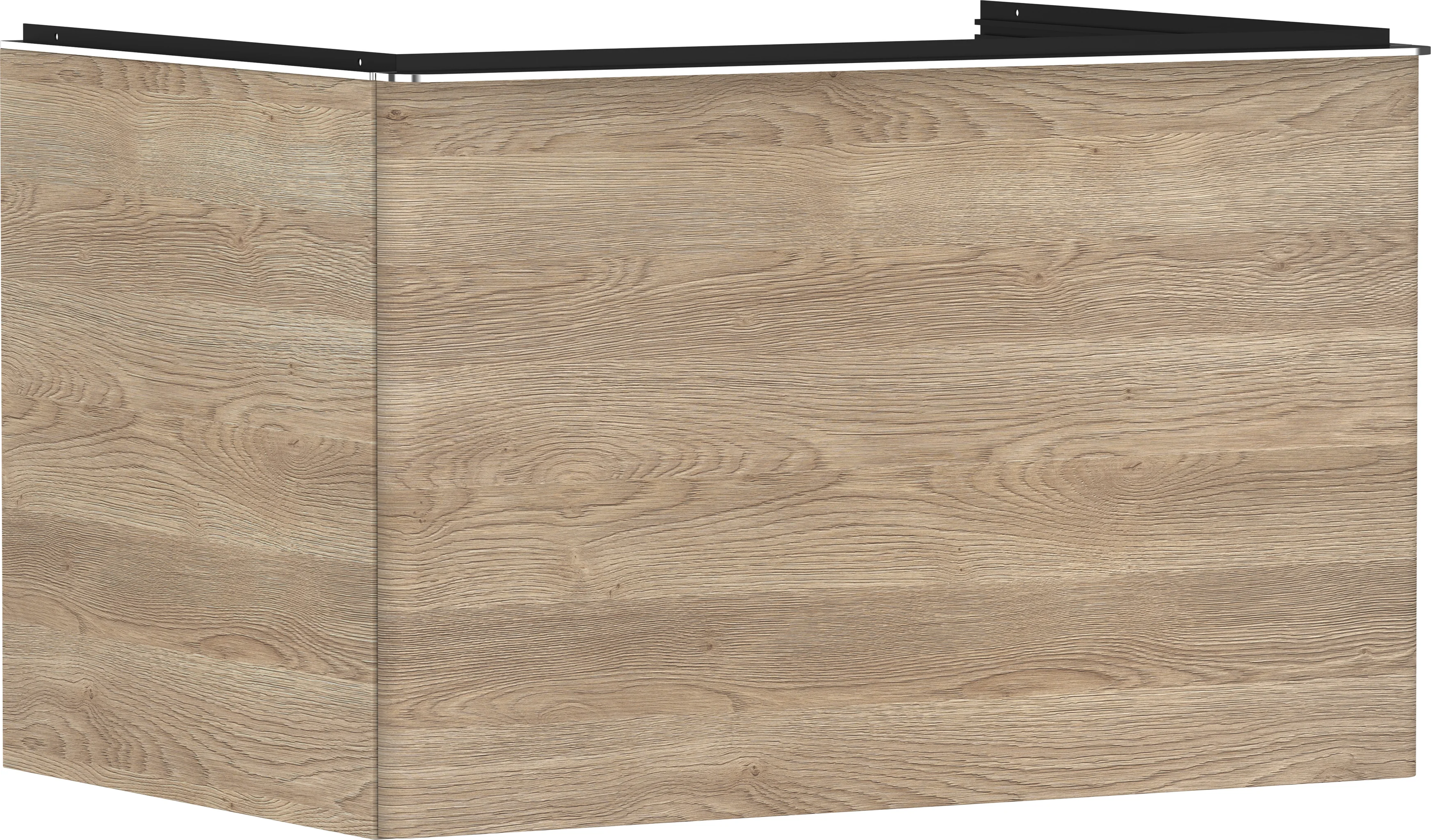 Hansgrohe Xelu Q Waschtischunterschrank Eiche Natur 780x540 mm mit 1 Schubkasten, verchromt glänzend, SoftClose, vormontiert
