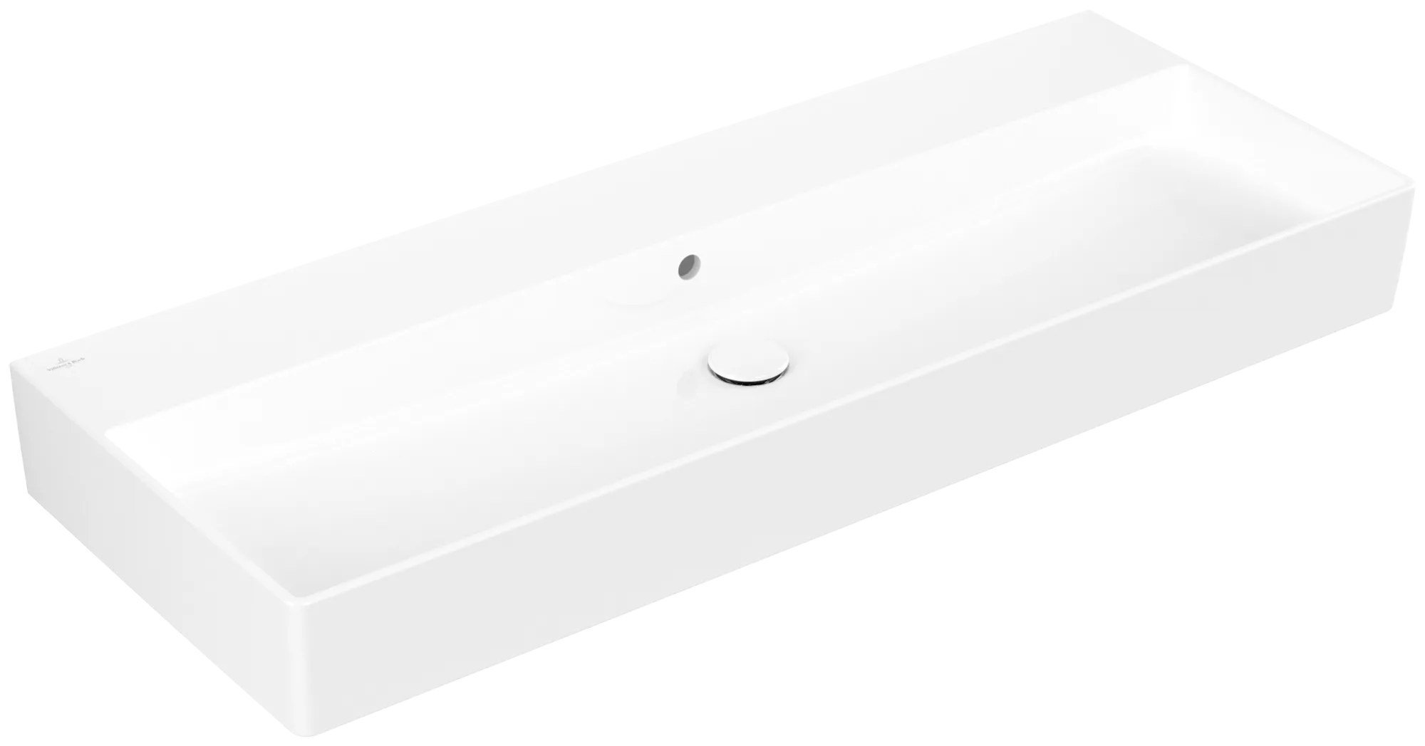 Villeroy & Boch Memento 2.0 Wandwaschbecken, 1200x470x150 mm, glänzend weiß Alpin, TitanCeram, mit Überlauf