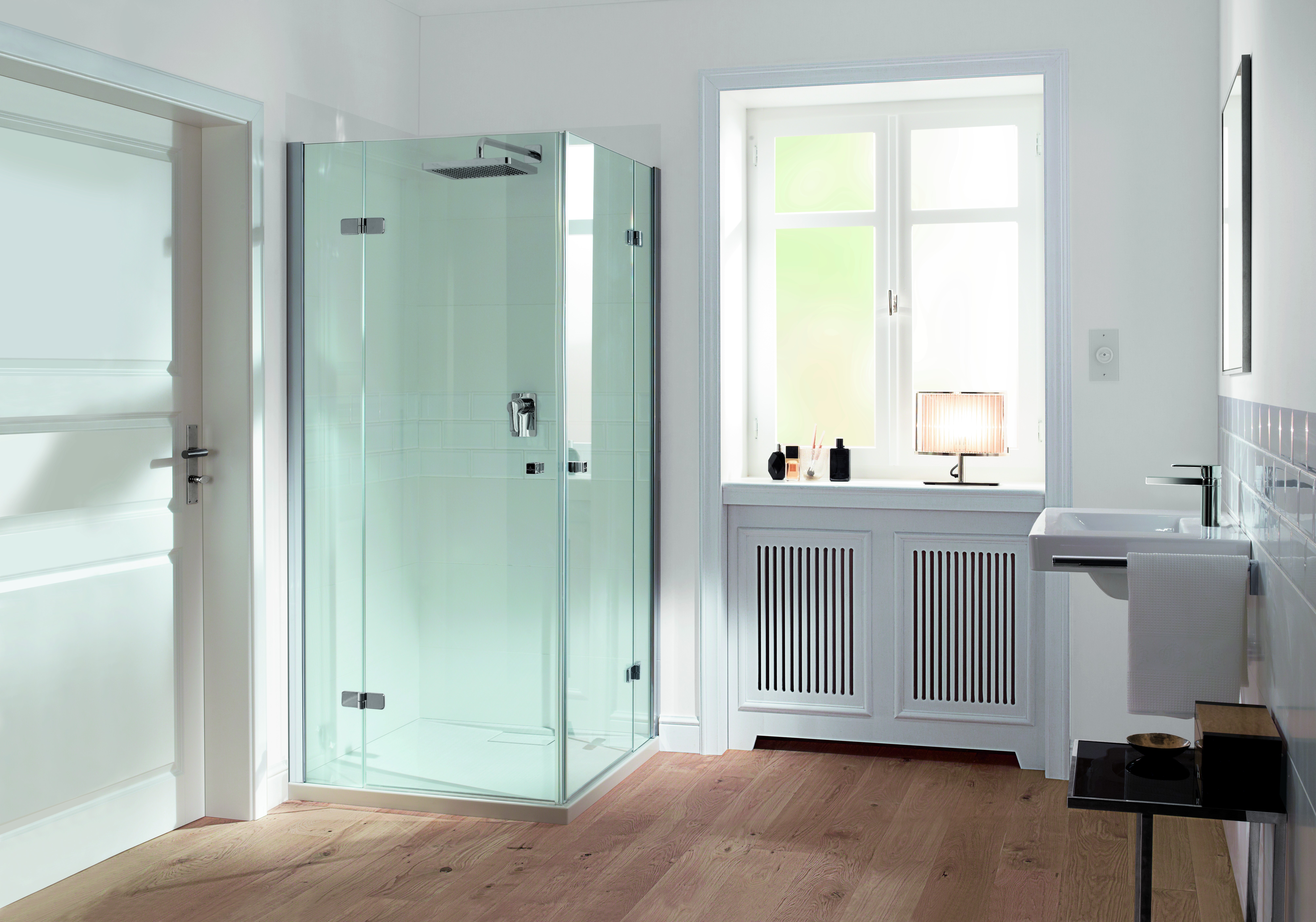 Villeroy & Boch Duschwanne inkl. Wannenträger und Ablaufgarnitur „Architectura MetalRim“ 90 × 90 cm