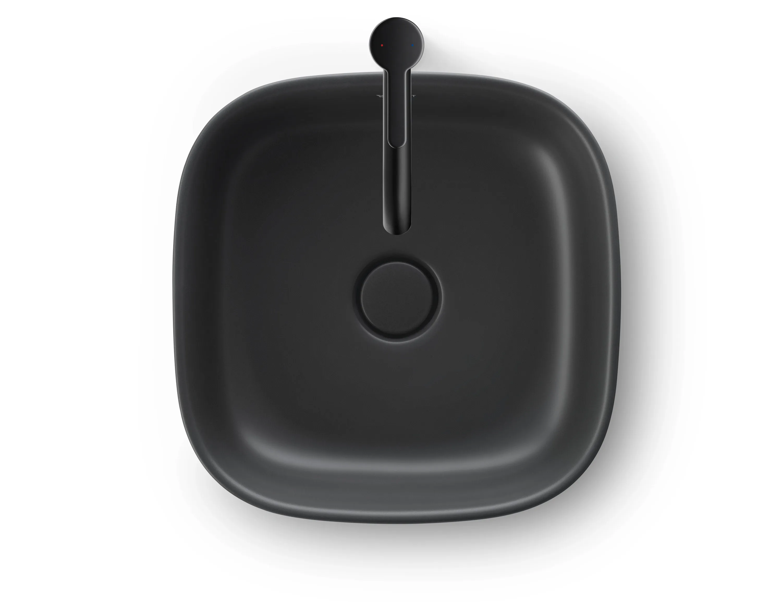 Aufsatzwaschtisch geschliffen „Zencha“ 42 × 42 × 13,5 cm, ohne Hahnlochbohrung in Anthrazit Matt Aufsatzwaschtisch geschliffen „Zencha“ 42 × 42 × 13,5 cm, ohne Hahnlochbohrung in Anthrazit Matt