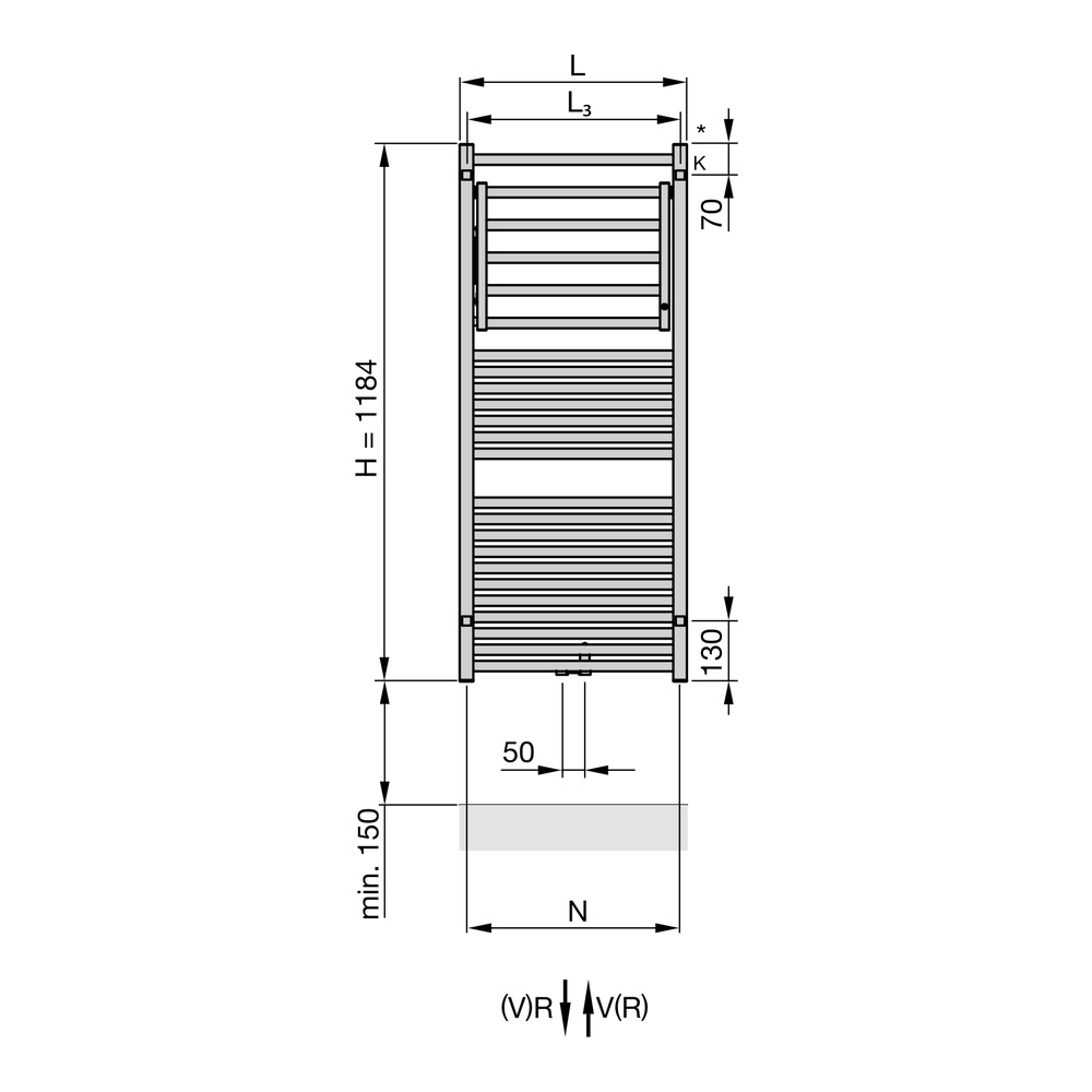 Zehnder Design-Heizkörper „Zeno Wing“ für Warmwasser-Zentralheizung oder gemischten Betrieb mit 50 mm-Mittelanschluss 50 × 118,4 cm, Mittel- & Seitenanschluss in Verkehrsweiß (RAL 9016, glänzend) Zehnder Design-Heizkörper „Zeno Wing“ für Warmwasser-Zentralheizung oder gemischten Betrieb mit 50 mm-Mittelanschluss 50 × 118,4 cm, Mittel- & Seitenanschluss in Verkehrsweiß (RAL 9016, glänzend)