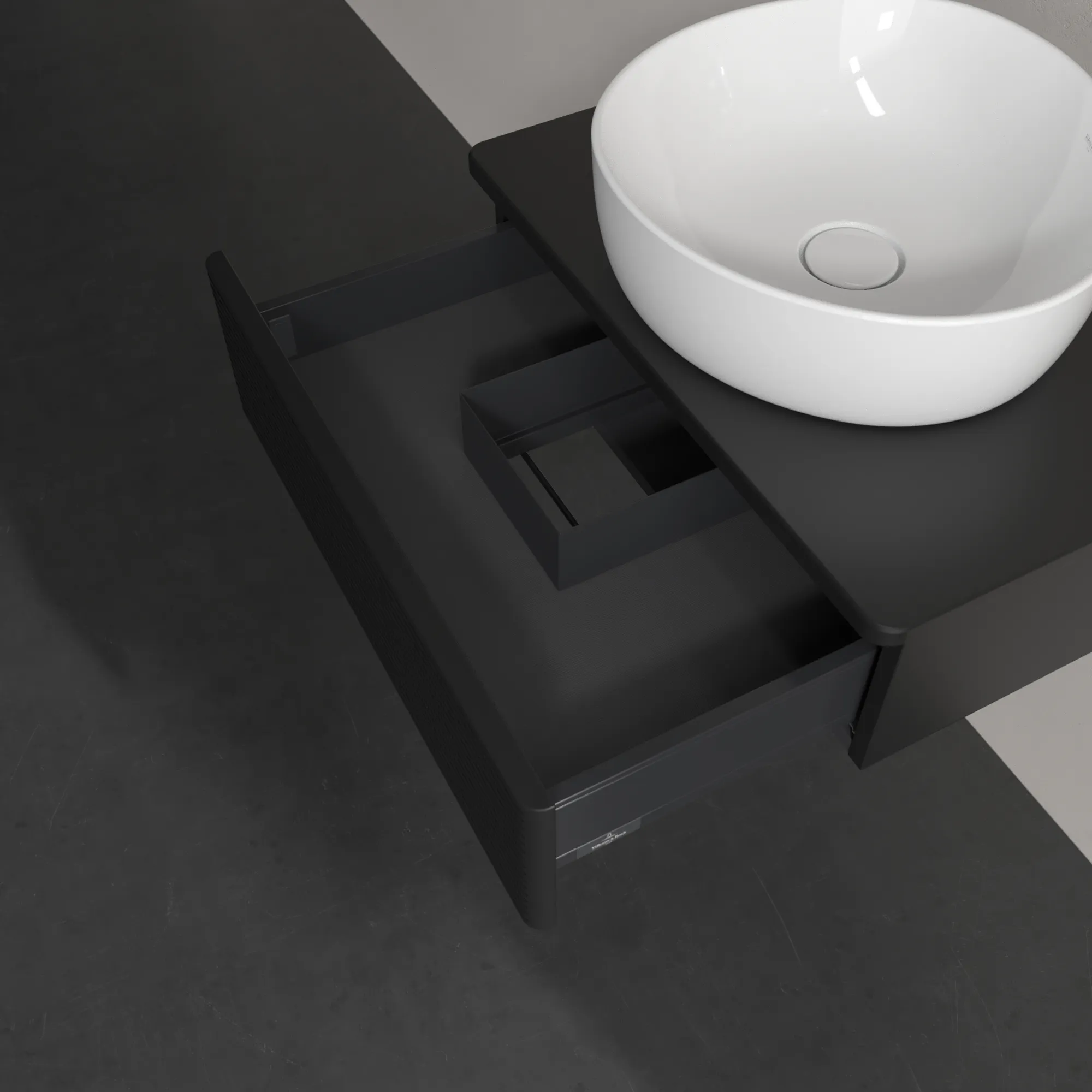 Villeroy & Boch Waschbeckenunterschrank Antao K07110PD, eckig, 600x190x500 mm, Black Matt Lacquer, mit SoftClosing und Push-to-open Funktion Villeroy & Boch Waschbeckenunterschrank Antao K07110PD, eckig, 600x190x500 mm, Black Matt Lacquer, mit SoftClosing und Push-to-open Funktion