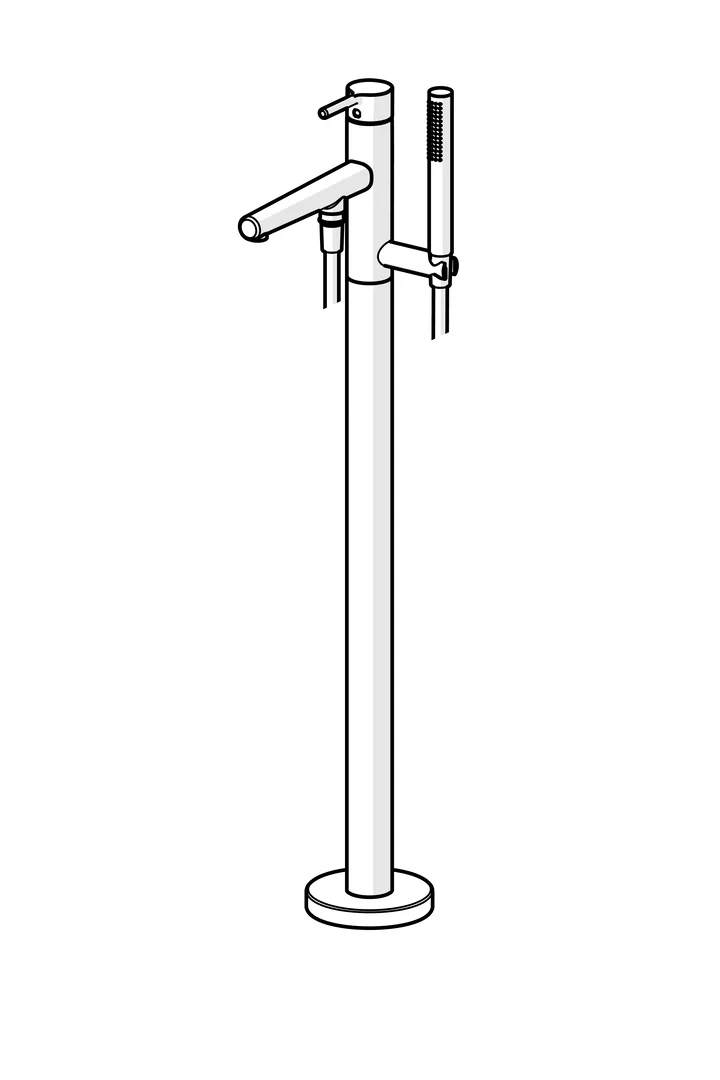 HansaVANTIS Style EHM Badebatterie mit Standrohr 5483 Ausladung 209 mm Chrom