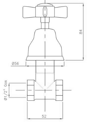 Unterputzventil 1/2″ AqvaRetro II - Sicht- und Funktionsteile - keramisches Innenoberteil 90° - chrom