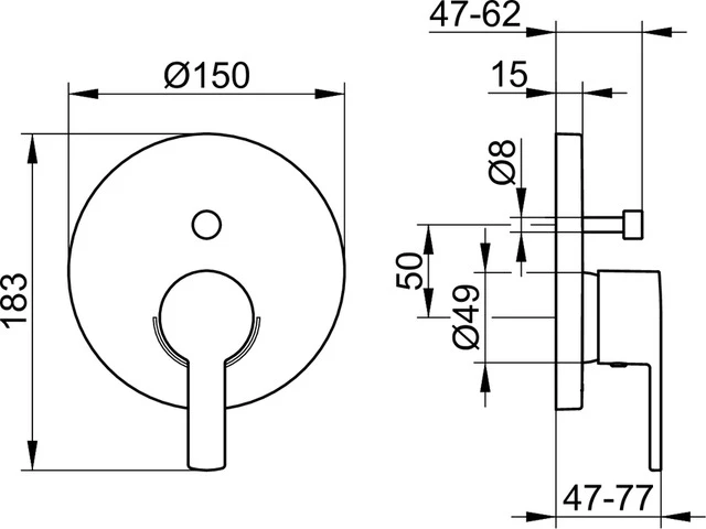 Plan blue 53972010281 Einhebel-Wannenmischer UP mit Sicherungseinheit verchromt