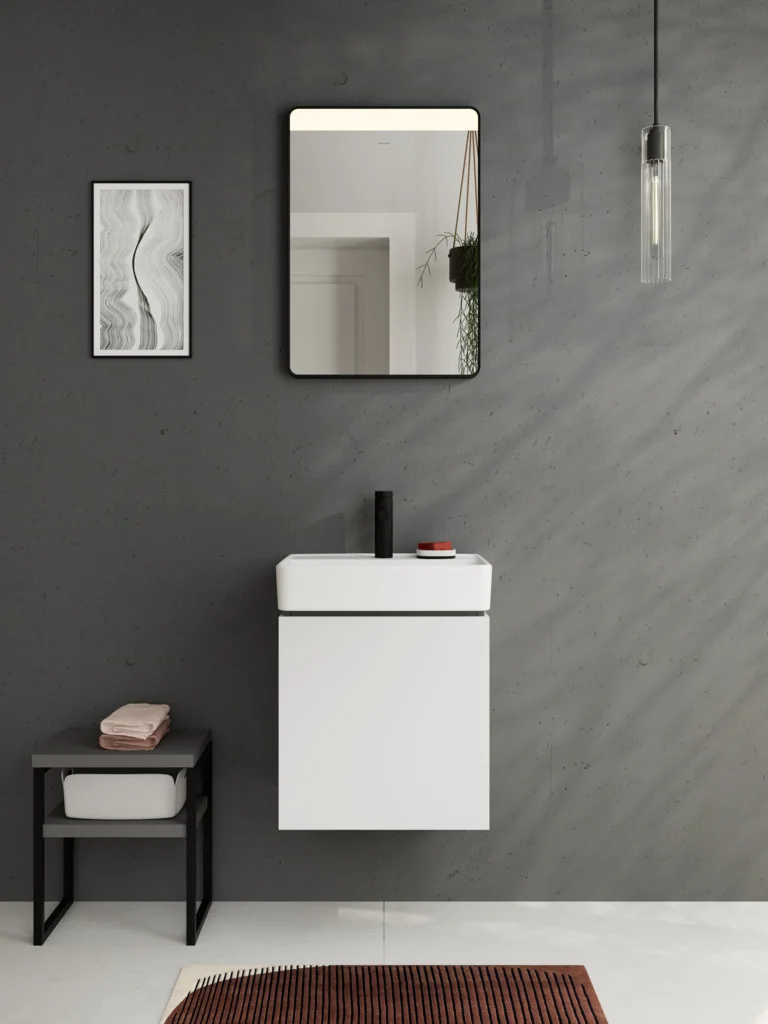 Hansgrohe Xarita Lite Q Spiegel mit horizontaler LED-Beleuchtung, mattschwarz, Maße 500x700x30 mm Hansgrohe Xarita Lite Q Spiegel mit horizontaler LED-Beleuchtung, mattschwarz, Maße 500x700x30 mm