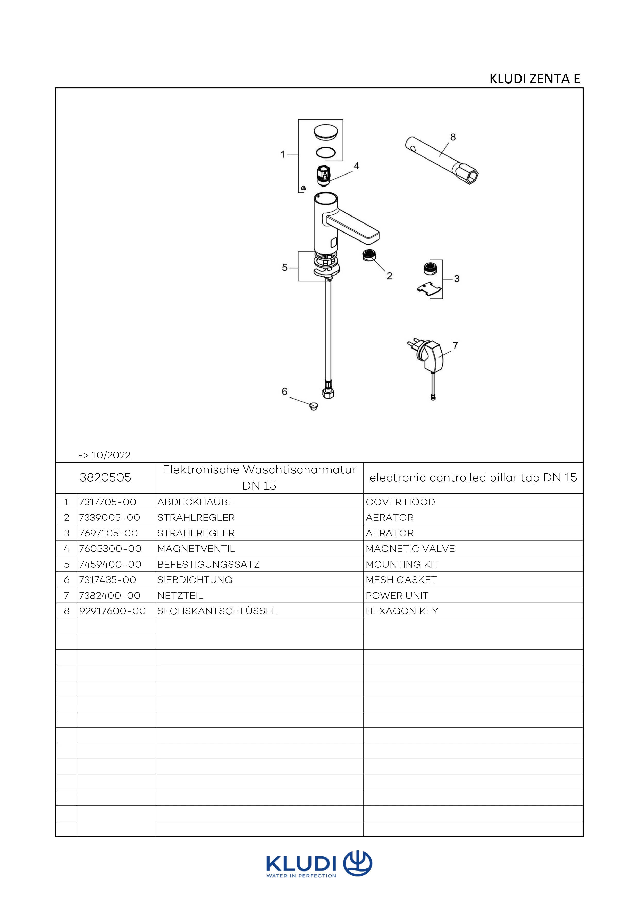 Kludi ZENTA SL Elektr. Standventil mit Netzteil chrom, DN 15 Kludi ZENTA SL Elektr. Standventil mit Netzteil chrom, DN 15