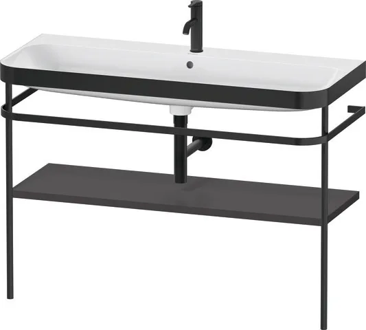 Duravit Waschtischunterschrank mit Metallkonsole „Happy D.2 Plus“ 117,5 × 85 × 49 cm in Graphit Supermatt Duravit Waschtischunterschrank mit Metallkonsole „Happy D.2 Plus“ 117,5 × 85 × 49 cm in Graphit Supermatt