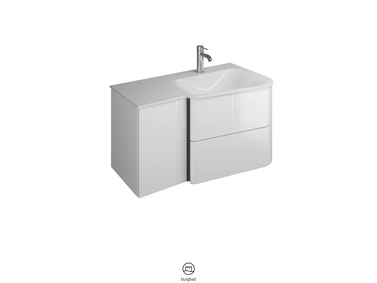 burgbad Badmöbelset „Badu“ Griffleiste, Anthrazit eloxiert, in Eiche Dekor Flanelle burgbad Badmöbelset „Badu“ Griffleiste, Anthrazit eloxiert, in Eiche Dekor Flanelle